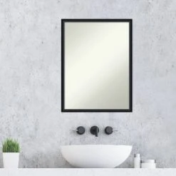 19" X 25" Non-Beveled Lucie Wood Bathroom Wall Mirror Black - Amanti Art 13 19" X 25" Non-Beveled Lucie Wood Bathroom Wall Mirror Black - Amanti Art -Shower Room Store GUEST 4c173254 2535 471c b6e6 751d1b9761d0