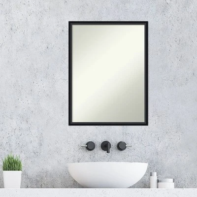 19" X 25" Non-Beveled Lucie Wood Bathroom Wall Mirror Black - Amanti Art 6 19" X 25" Non-Beveled Lucie Wood Bathroom Wall Mirror Black - Amanti Art - Image 6