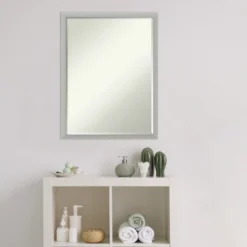 Amanti Art Silver Leaf Petite Bevel Wood Bathroom Wall Mirror 25.5 X 19.5 In. 14 Amanti Art Silver Leaf Petite Bevel Wood Bathroom Wall Mirror 25.5 X 19.5 In. -Shower Room Store GUEST 4c843f31 f502 4d84 8ba3 7e49c71d98f3