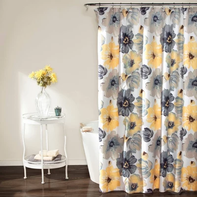 Leah Shower Curtain Yellow/Gray - Lush Décor 5 Leah Shower Curtain Yellow/Gray - Lush Décor - Image 5