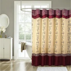 Kate Aurora Royal Living Embroidered Floral Sheer On Taffeta Layered Fabric Shower Curtain -Shower Room Store GUEST 4e8e4c16 853c 4f1a 8b16 ab40c6a8637e