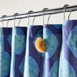New Arrival 7 In The Name Of Love Shower Curtain With Poms Blue - Opalhouseâ„¢ Designed By Jungalowâ„¢