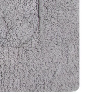 Chain Bath Rug 220 GSF Soft Plush Cotton Non Skid Back Silver By Knightsbridge 1 Chain Bath Rug 220 GSF Soft Plush Cotton Non Skid Back Silver By Knightsbridge