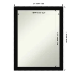 Black Museum Non-Beveled Wood Bathroom Wall Mirror -Shower Room Store GUEST 51096cce f3b9 47c6 81a8 b0052eb3fffd
