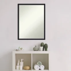 19" X 25" Non-Beveled Lucie Wood Bathroom Wall Mirror Black - Amanti Art 12 19" X 25" Non-Beveled Lucie Wood Bathroom Wall Mirror Black - Amanti Art -Shower Room Store GUEST 51f4d637 8541 4235 9e63 03895b239ceb