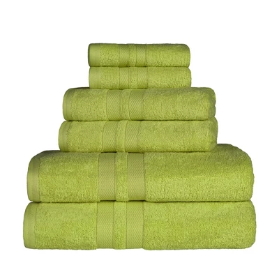 Cotton 6 Piece Bath Towel Set, Plush And Quick Drying, Classic Ionic Jacquard Border And Embroidered Trim By Blue Nile Mills 6 Cotton 6 Piece Bath Towel Set, Plush And Quick Drying, Classic Ionic Jacquard Border And Embroidered Trim By Blue Nile Mills - Image 6