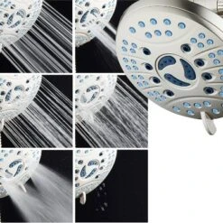 High Pressure 50 Mode Rain And Handheld Three Way Shower Head Combo Nickel - Aquabar -Shower Room Store GUEST 5463036f 492e 4edb afd8 3294be688b4d