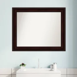 33" X 27" Non-Beveled Bathroom Wall Mirror Coffee Bean Brown - Amanti Art 15 33" X 27" Non-Beveled Bathroom Wall Mirror Coffee Bean Brown - Amanti Art -Shower Room Store GUEST 54f04aaf a77c 4211 a977 213938fdb9e8