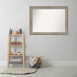 44" X 33" Non-Beveled Mezzanine Antique Narrow Wood Bathroom Wall Mirror Silver - Amanti Art 12 44" X 33" Non-Beveled Mezzanine Antique Narrow Wood Bathroom Wall Mirror Silver - Amanti Art -Shower Room Store GUEST 562083d4 e4da 4b76 a099 7009bc58fa35