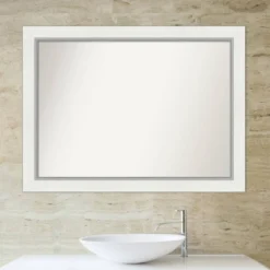 44" X 33" Non-Beveled Eva Bathroom Wall Mirror White - Amanti Art 12 44" X 33" Non-Beveled Eva Bathroom Wall Mirror White - Amanti Art -Shower Room Store GUEST 5796ed91 c04c 45d6 87c0 0881f4b2bb4a