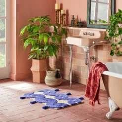 Shower Room Store 8 Concentric Wave Blue Bath Rug Blue - Opalhouseâ„¢ Designed With Jungalowâ„¢