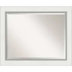 Eva White Silver Framed Bathroom Vanity Wall Mirror - Amanti Art -Shower Room Store GUEST 59b25bc6 f59b 4495 af7a f2e9b372dcbe