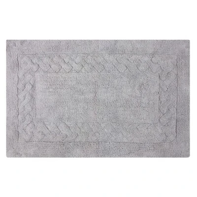 Chain Bath Rug 220 GSF Soft Plush Cotton Non Skid Back Silver By Knightsbridge 3 Chain Bath Rug 220 GSF Soft Plush Cotton Non Skid Back Silver By Knightsbridge - Image 3