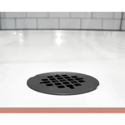 Dorence 4-1/4" Oil Rubbed Brass Shower Drain Cover - Black