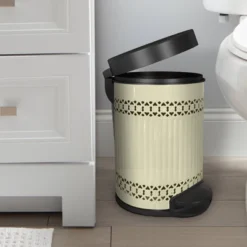 Laser Cut Ivory Step Garbage Trash Can & Toilet Brush Holder With Lid Ivory - Nu Steel 9 Laser Cut Ivory Step Garbage Trash Can & Toilet Brush Holder With Lid Ivory - Nu Steel -Shower Room Store GUEST 617ecc9e 1a57 4741 9de8 9d65becb7480