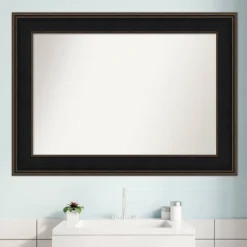 44" X 32" Non-Beveled Mezzanine Wood Bathroom Wall Mirror Espresso Brown - Amanti Art -Shower Room Store GUEST 623fb826 f4fe 423e ab0f d916da584c1e