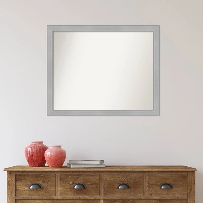 31" X 25" Non-Beveled Vista Brushed Nickel Narrow Bathroom Wall Mirror - Amanti Art 5 31" X 25" Non-Beveled Vista Brushed Nickel Narrow Bathroom Wall Mirror - Amanti Art - Image 5