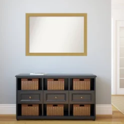 40" X 28" Non-Beveled Grace Bathroom Wall Mirror Brushed Gold - Amanti Art 11 40" X 28" Non-Beveled Grace Bathroom Wall Mirror Brushed Gold - Amanti Art -Shower Room Store GUEST 64e258fe 8416 4433 bf0c 628d7c588381