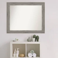 33" X 27" Non-Beveled Regis Barnwood Gray Wood Bathroom Wall Mirror - Amanti Art 11 33" X 27" Non-Beveled Regis Barnwood Gray Wood Bathroom Wall Mirror - Amanti Art -Shower Room Store GUEST 66087e6b 537b 409b b46f 8056be6bd8c1