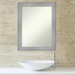 22" X 28" Non-Beveled Flair Bathroom Wall Mirror Polished Nickel - Amanti Art 11 22" X 28" Non-Beveled Flair Bathroom Wall Mirror Polished Nickel - Amanti Art -Shower Room Store GUEST 67073275 6012 48ee 8e6f a3b583f2b211