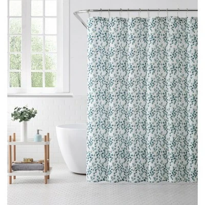 Saro Lifestyle Eucalytpus Leaf Shower Cutain, 70"x72" Oblong, Eucalyptus 1 Saro Lifestyle Eucalytpus Leaf Shower Cutain, 70"x72" Oblong, Eucalyptus