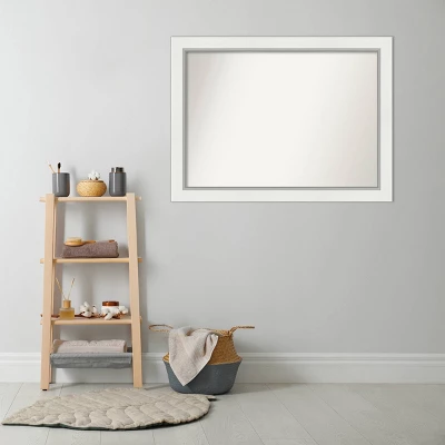 44" X 33" Non-Beveled Eva Bathroom Wall Mirror White - Amanti Art 7 44" X 33" Non-Beveled Eva Bathroom Wall Mirror White - Amanti Art - Image 7