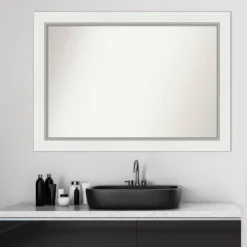 42" X 30" Non-Beveled Eva Bathroom Wall Mirror White - Amanti Art 15 42" X 30" Non-Beveled Eva Bathroom Wall Mirror White - Amanti Art -Shower Room Store GUEST 6a535ce7 8455 49d4 8357 594b6a6759ed