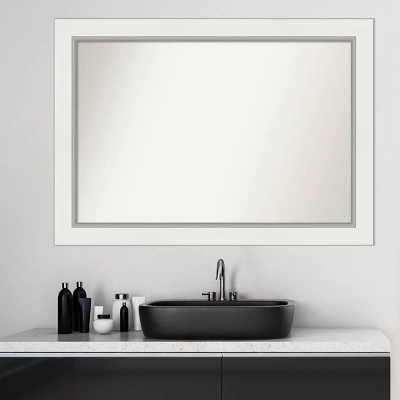 42" X 30" Non-Beveled Eva Bathroom Wall Mirror White - Amanti Art 8 42" X 30" Non-Beveled Eva Bathroom Wall Mirror White - Amanti Art - Image 8