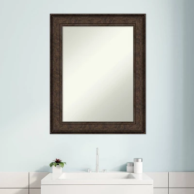 24" X 30" Non-Beveled Ridge Bronze Bathroom Wall Mirror - Amanti Art 7 24" X 30" Non-Beveled Ridge Bronze Bathroom Wall Mirror - Amanti Art - Image 7