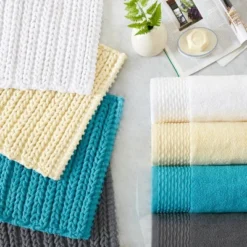 6pc Curv Jacquard Wavy Cotton Towel Set 12 6pc Curv Jacquard Wavy Cotton Towel Set -Shower Room Store GUEST 6c491e5f 7acf 45dd 83e8 57732e47a59b