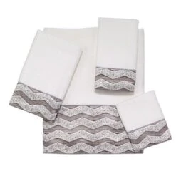 Avanti Chevron Galaxy 3 Pc Towel Set - White