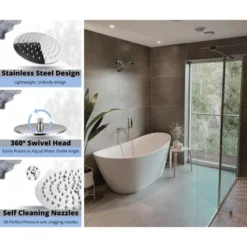 Maison High Pressure 8" Modern Rainfall Showerhead Brushed Nickel Luxury Showerhead -Tool Free Installation - Best Showerhead, Bathroom Essential 10 Maison High Pressure 8" Modern Rainfall Showerhead Brushed Nickel Luxury Showerhead -Tool Free Installation - Best Showerhead, Bathroom Essential -Shower Room Store GUEST 71a55f00 bc2a 4b8d 9fd7 02630d84143d