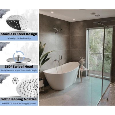 Maison High Pressure 8" Modern Rainfall Showerhead Brushed Nickel Luxury Showerhead -Tool Free Installation - Best Showerhead, Bathroom Essential 3 Maison High Pressure 8" Modern Rainfall Showerhead Brushed Nickel Luxury Showerhead -Tool Free Installation - Best Showerhead, Bathroom Essential - Image 3