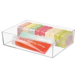 MDesign Plastic Bathroom Vanity Storage Organizer Tray Holder - Clear -Shower Room Store GUEST 740487ce f3fe 4137 8404 40455c8fba44