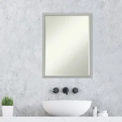 Amanti Art Silver Leaf Petite Bevel Wood Bathroom Wall Mirror 25.5 X 19.5 In. 13 Amanti Art Silver Leaf Petite Bevel Wood Bathroom Wall Mirror 25.5 X 19.5 In. -Shower Room Store GUEST 753e0c56 9f72 4805 ad87 18f418bff355