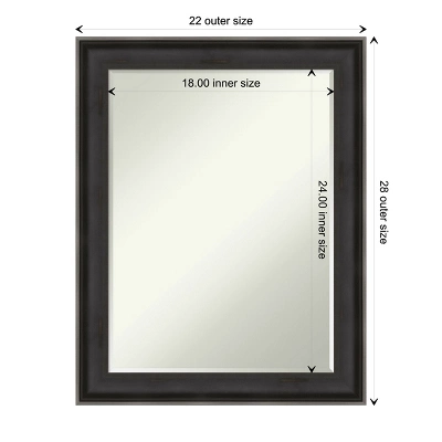 Amanti Art Allure Charcoal Petite Bevel Wood Bathroom Wall Mirror 28.5 X 22.5 In. 3 Amanti Art Allure Charcoal Petite Bevel Wood Bathroom Wall Mirror 28.5 X 22.5 In. - Image 3