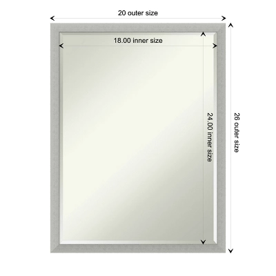 Amanti Art Silver Leaf Petite Bevel Wood Bathroom Wall Mirror 25.5 X 19.5 In. 3 Amanti Art Silver Leaf Petite Bevel Wood Bathroom Wall Mirror 25.5 X 19.5 In. - Image 3