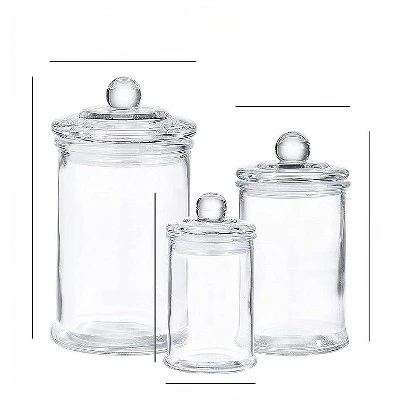 Whole Housewares Bathroom Canisters - Storage Container Jars - Set Of 3 2 Whole Housewares Bathroom Canisters - Storage Container Jars - Set Of 3 - Image 2