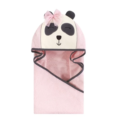 Hudson Baby Infant Girl Cotton Animal Face Hooded Towel, Miss Panda, One Size 1 Hudson Baby Infant Girl Cotton Animal Face Hooded Towel, Miss Panda, One Size