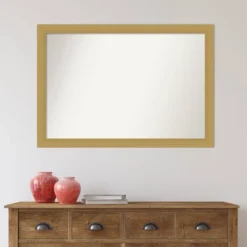 40" X 28" Non-Beveled Grace Bathroom Wall Mirror Brushed Gold - Amanti Art 12 40" X 28" Non-Beveled Grace Bathroom Wall Mirror Brushed Gold - Amanti Art -Shower Room Store GUEST 7ad870b1 6895 44cb 9e5a a6a7e55d27bf
