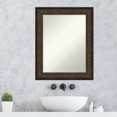 24" X 30" Non-Beveled Ridge Bronze Bathroom Wall Mirror - Amanti Art 6 24" X 30" Non-Beveled Ridge Bronze Bathroom Wall Mirror - Amanti Art - Image 6