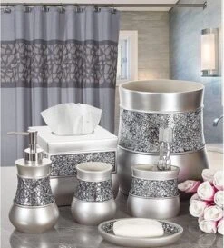 Creative Scents Brushed Nickel 6 Piece Bathroom Accessories Set