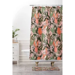 Marta Barragan Camarasa Olives In The Flowers Bath Mat Pink - Deny Designs