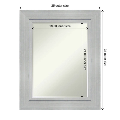 Amanti Art Romano Silver Petite Bevel Wood Bathroom Wall Mirror 31.25 X 25.25 In. 3 Amanti Art Romano Silver Petite Bevel Wood Bathroom Wall Mirror 31.25 X 25.25 In. - Image 3