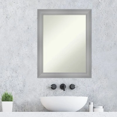 22" X 28" Non-Beveled Flair Bathroom Wall Mirror Polished Nickel - Amanti Art 8 22" X 28" Non-Beveled Flair Bathroom Wall Mirror Polished Nickel - Amanti Art - Image 8