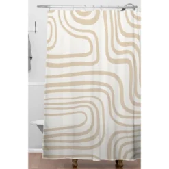 Iveta Abolina Coeur Shower Curtain Neutral - Deny Designs