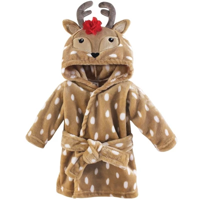 Hudson Baby Infant Girl Plush Animal Face Bathrobe, Girl Reindeer, 0-9 Months 1 Hudson Baby Infant Girl Plush Animal Face Bathrobe, Girl Reindeer, 0-9 Months