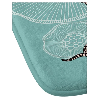 Valentina Ramos Octopus Bloom Cushion Bath Mat Blue - Deny Designs 2 Valentina Ramos Octopus Bloom Cushion Bath Mat Blue - Deny Designs - Image 2