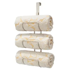 MDesign Metal Over Shower Door Towel Rack Storage Organizer, 3 Tiers -Shower Room Store GUEST 86506404 6959 432a 98f9 141d600672d4