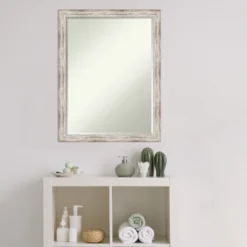 Amanti Art Distressed Cream Petite Bevel Wood Bathroom Wall Mirror 26.5 X 20.5 In. 16 Amanti Art Distressed Cream Petite Bevel Wood Bathroom Wall Mirror 26.5 X 20.5 In. -Shower Room Store GUEST 86972b12 98b2 4757 bb6f 5a02fdc41e01